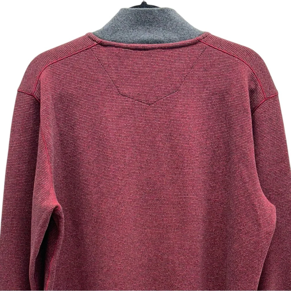 Robert Graham Quarter Zip Sweater Maroon Medium